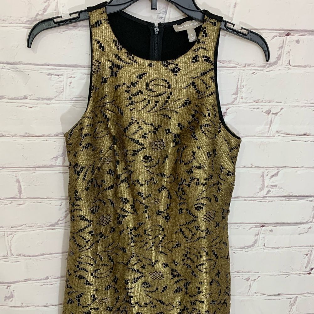 Banana Republic size 0 black/gold dress‎